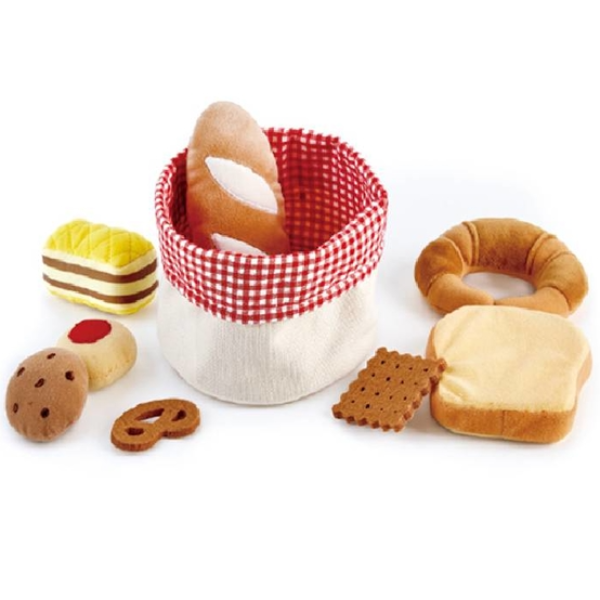 【德國 Hape】精緻木玩 - 幼兒版早餐麵包籃