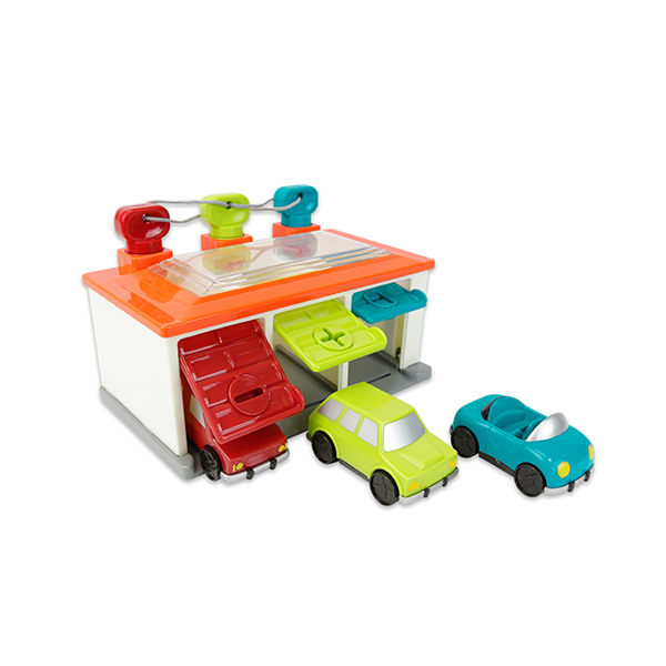 【美國 B.Toys 感統玩具】藍綠紅車庫 BT2581Z